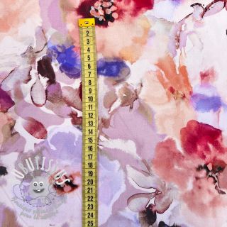 Viscose Twill Blury florals purple digital print