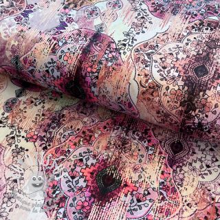 Viscose Satin antique Maroque brown digital print