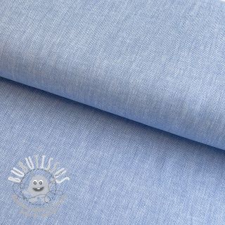 Tissu mélange lin et cotton Fishbone light blue