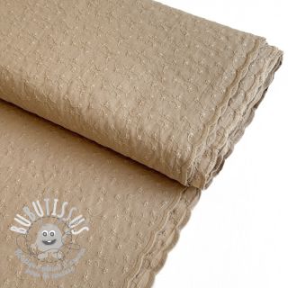 Tissu coton Embroidery 2 side beige