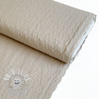 Tissu coton Embroidery 2 side light beige