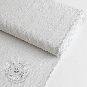Tissu coton Embroidery 2 side white