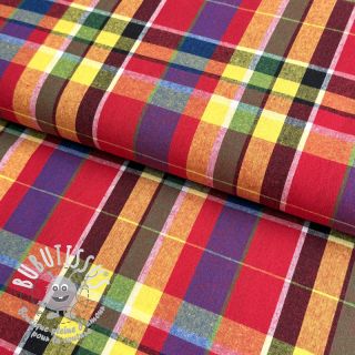 Tissu coton Check madras bordeaux