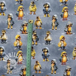 Jersey Raincoat ducklins grey digital print