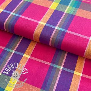 Tissu coton Check madras purple