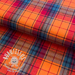 Tissu coton Check madras orange