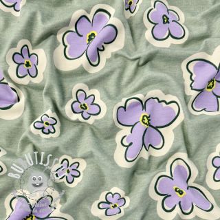 Jersey Flowers dark mint melange