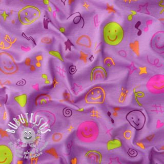 Jersey Neon doodles lavender