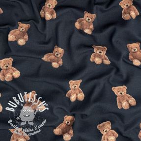 Jersey Teddy bears navy digital print ORGANIC