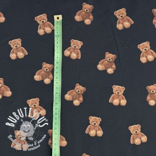 Jersey Teddy bears navy digital print ORGANIC