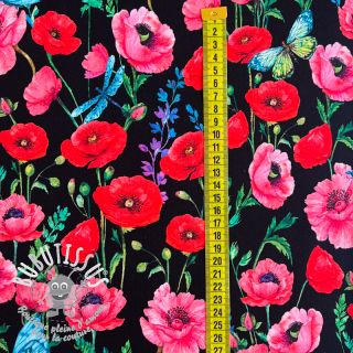 Sweat Poppy flowers black digital print