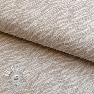 Tissu double gaze/mousseline Animal pattern taupe