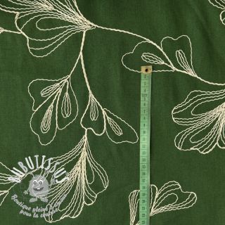 Viscose lin EMBROIDERY Greenery