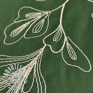 Viscose lin EMBROIDERY Greenery