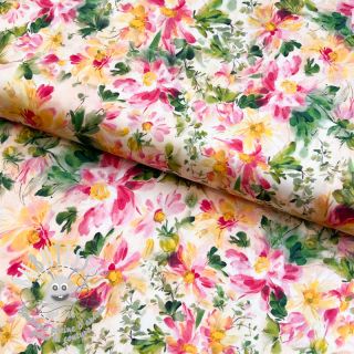 Viscose SATIN Garden digital print