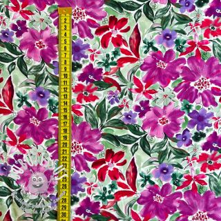 Viscose RADIANCE Gentle flowers purple digital print