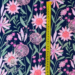 Tissu coton Meadow navy digital print