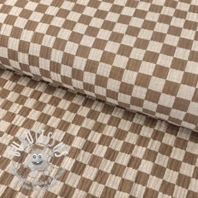 Tissu double gaze/mousseline DOUBLE SIDED Full check beige