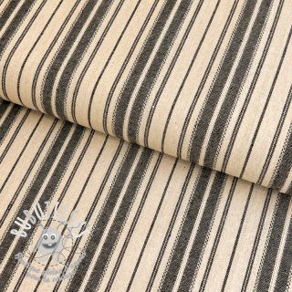 Viscose lin Doubled stripes black