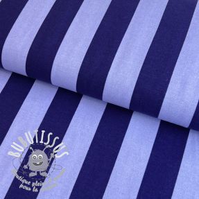 Tissu coton FLANNEL Stripes cobalt