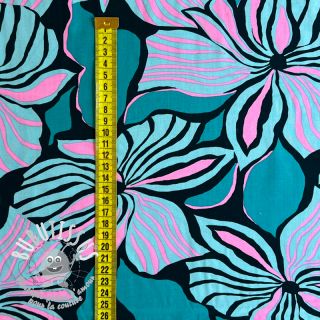 Viscose ECOVERO Florals petrol digital print