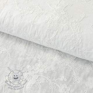 Tissu coton Embroidery Zara white