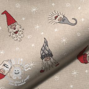 Tissu déco Linenlook Tomte Happy Faces