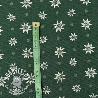 Tissu déco jacquard DOUBLE FACE Landhaus Edelweiss forest green