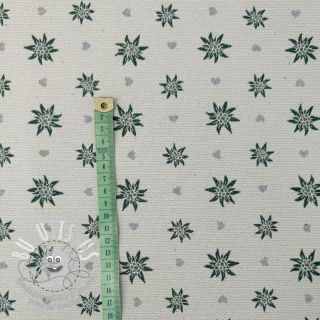 Tissu déco jacquard DOUBLE FACE Landhaus Edelweiss forest green