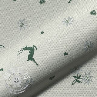 Tissu déco jacquard DOUBLE FACE Landhaus Mixed Icon forest green