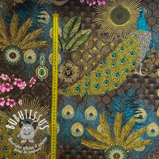 Tissu déco jacquard Peacock Extravagant