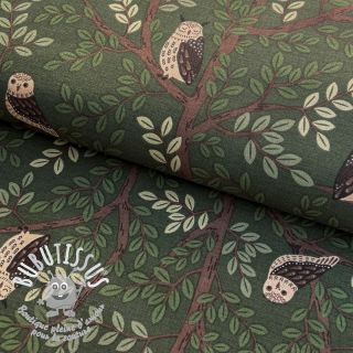 Tissu déco premium Forest Wood Owl