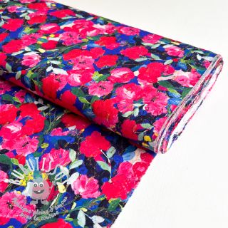 Viscose LUREX Pink flowers digital print