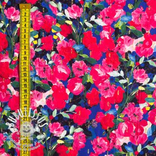 Viscose LUREX Pink flowers digital print