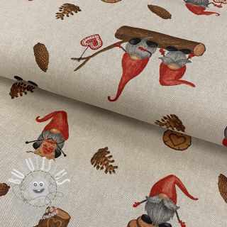 Tissu déco Linenlook Tomte hand drawn