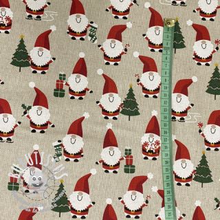 Tissu déco Linenlook Santa jolly gift