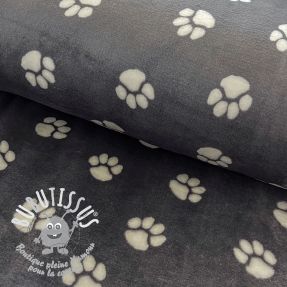 Polaire bien-etre Dog paw dark grey