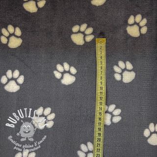 Polaire bien-etre Dog paw dark grey