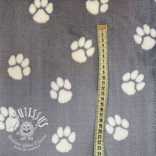 Polaire bien-etre Dog paw light grey