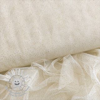 Tulle pour jupe tutu ROYAL SPARKLE ecru gold