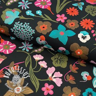 Tissu coton NERIDA HANSEN Meadow flower jet black digital print