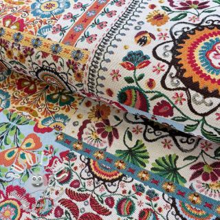 Tissu déco jacquard Ethnic multico