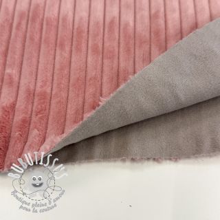 Tissu velours cotelé FUTE bois de rose