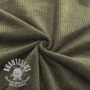 Tissu velours cotelé 6W WASHED STRETCH camo green