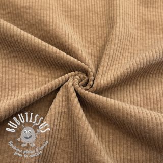 Tissu velours cotelé 6W WASHED STRETCH camel