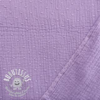 Tissu double gaze/mousseline DOBBY lilac