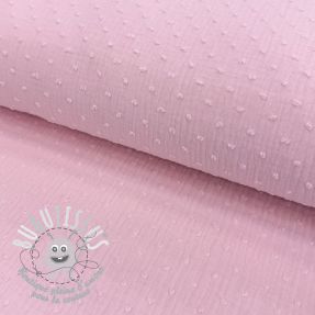 Tissu double gaze/mousseline DOBBY light pink