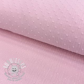 Tissu double gaze/mousseline DOBBY light pink