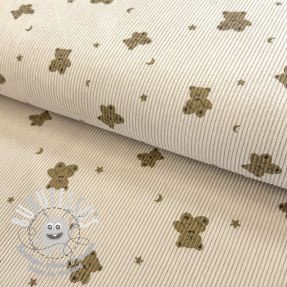 Tissu velours cotelé STRETCH Teddy bears design F