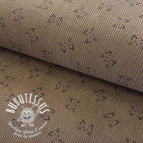 Tissu velours cotelé STRETCH Cute animals design D